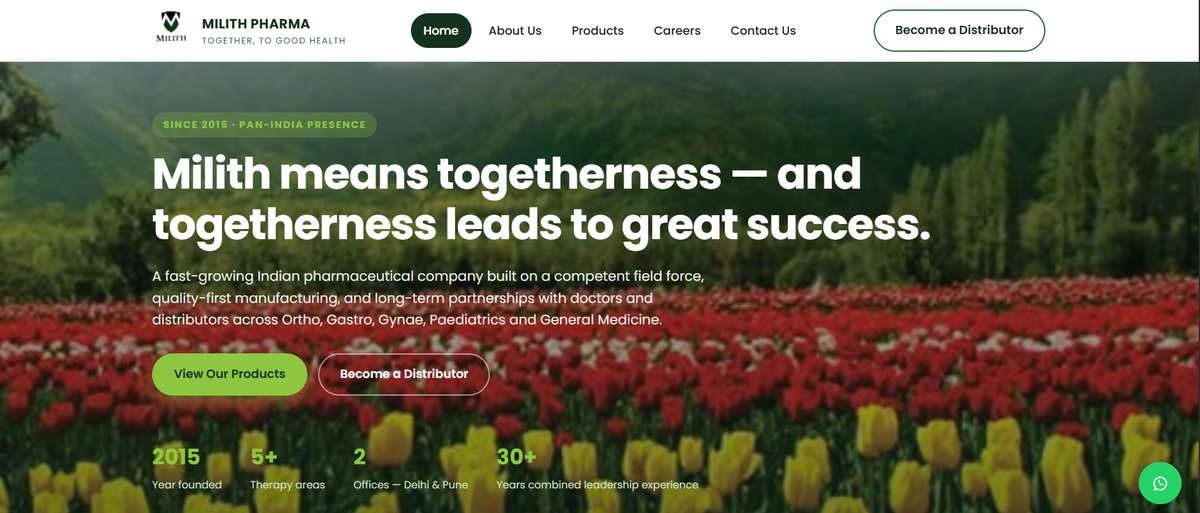 Milith Pharma corporate website